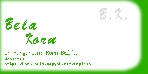 bela korn business card